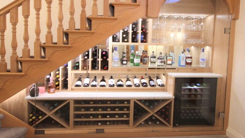under the stairs wine storage